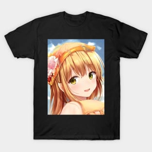 Cute anime face of blonde girl T-Shirt